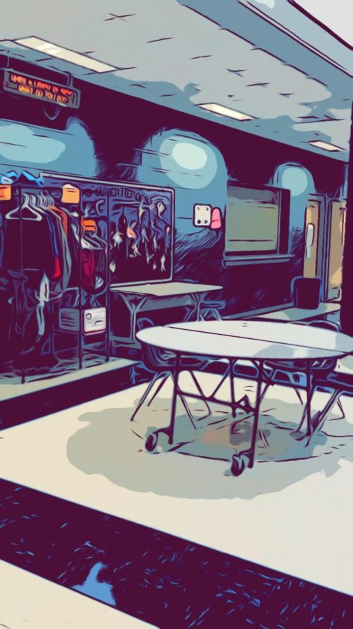 Heres a better picture of where the items are, its straight across from the cafeteria bathrooms and the water bottle refill station.