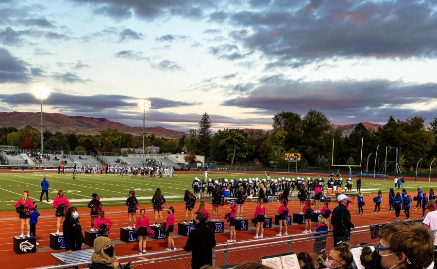 A view of Senior night at Donna Larson park.