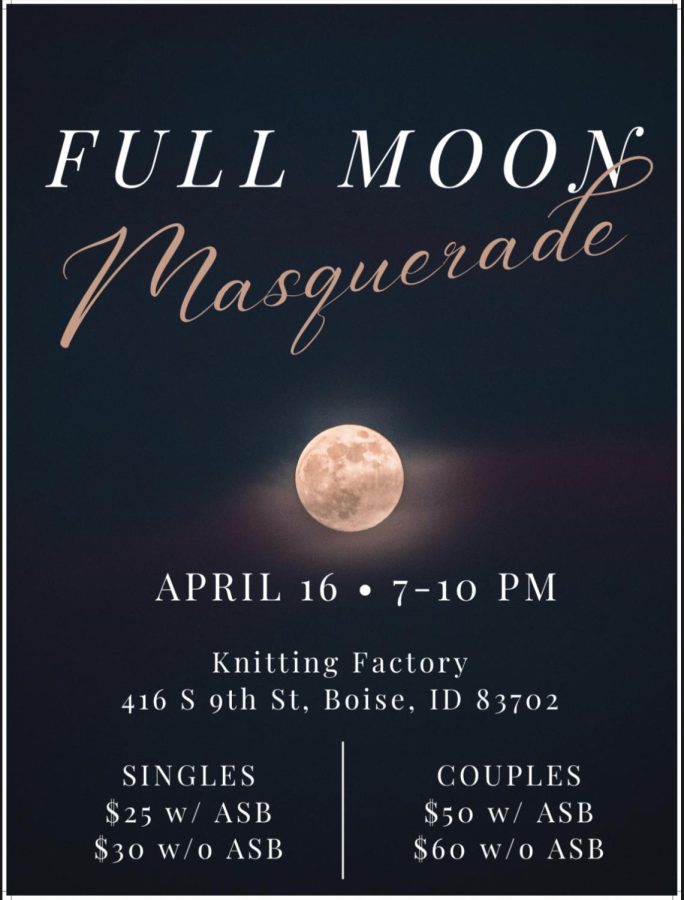 The Full Moon Masquerade Prom poster, created by THS Student Council. 