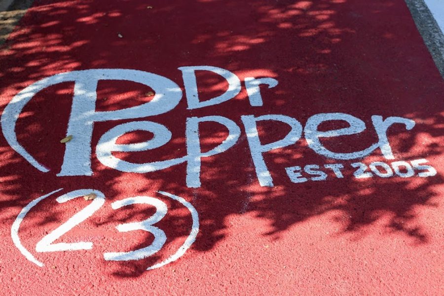 7. A parking spot dedicated to the soft drink of champions: Dr Pepper. This spot also ties in some references of the artist who created it. 23 and Est: 2005.