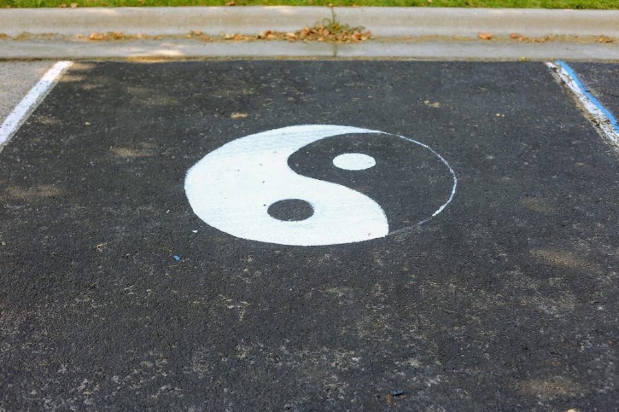 9. A simple yet defined Yin-Yang sign that makes this parking spot stand out. 
