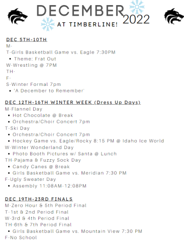 Timberlines Events of December!