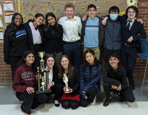 Timberline Speech and Debate Team with the 1st place sweepstakes trophy in speech 