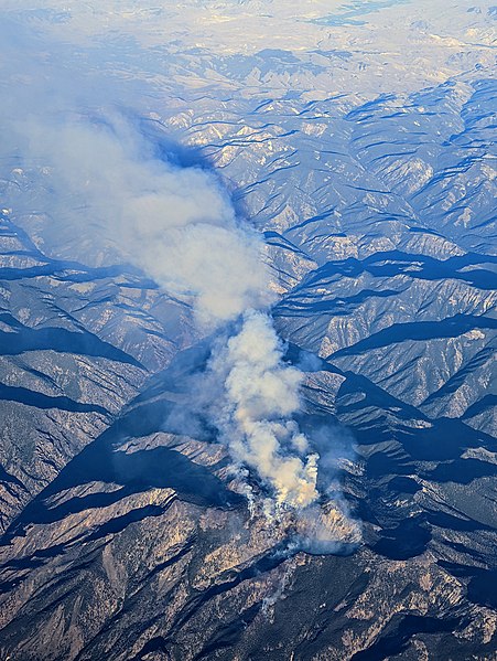 Jul. 22, 2022 - An aerial photograph captures the status of the Moose Fire, just north of the Salmon River. 