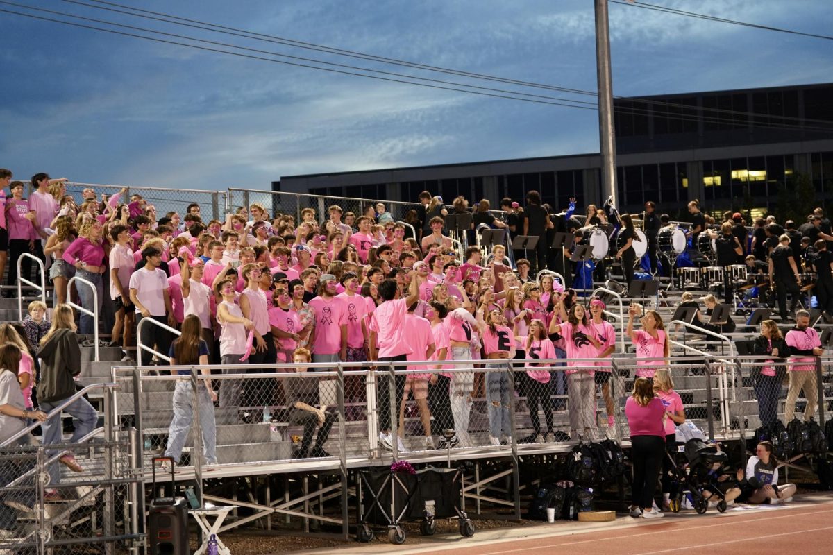 Timberline student section getting loud pumping up the team