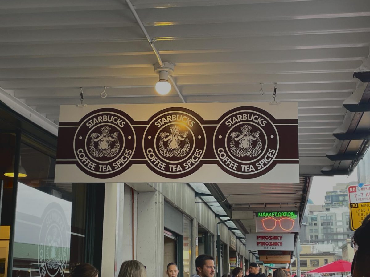 Original Starbucks Logo across the way from Pike Place market