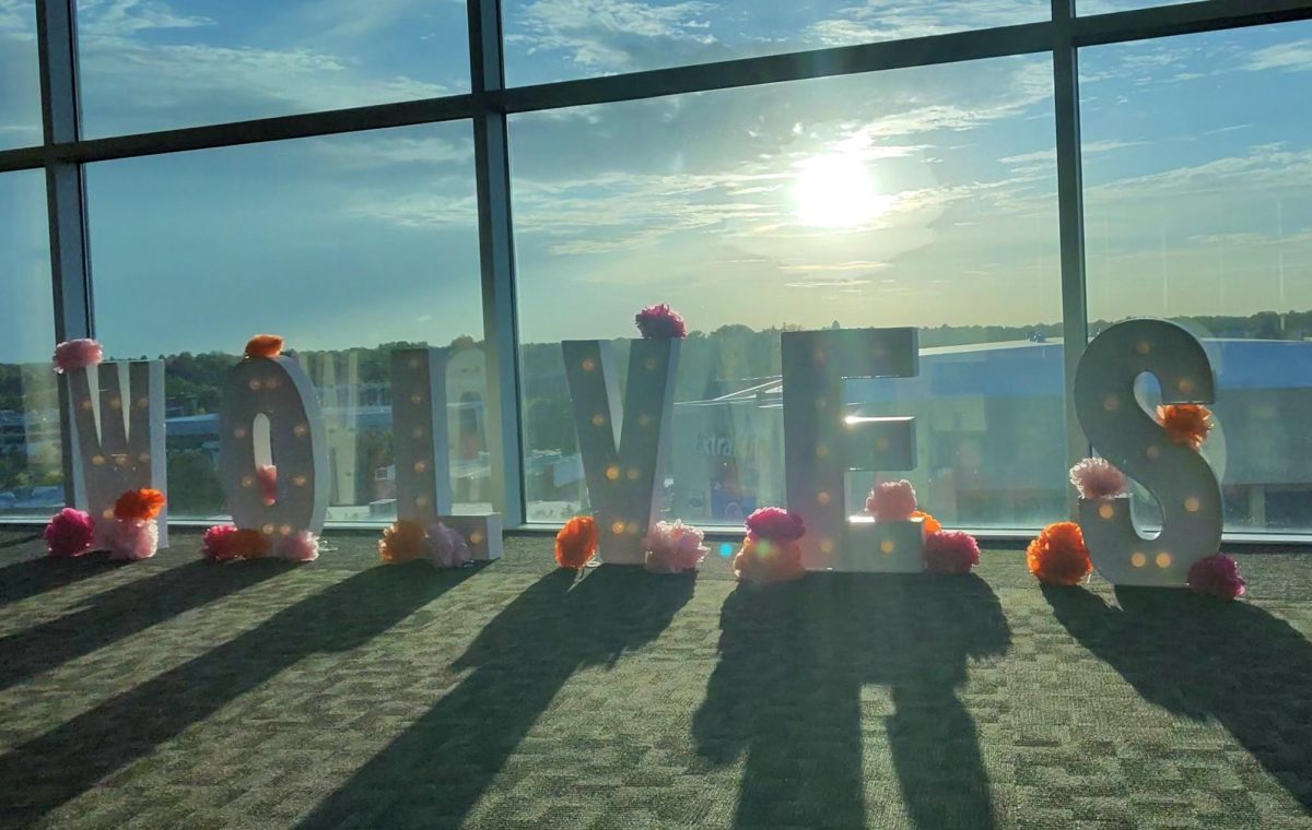 Hoco dance with letters "Wolves"