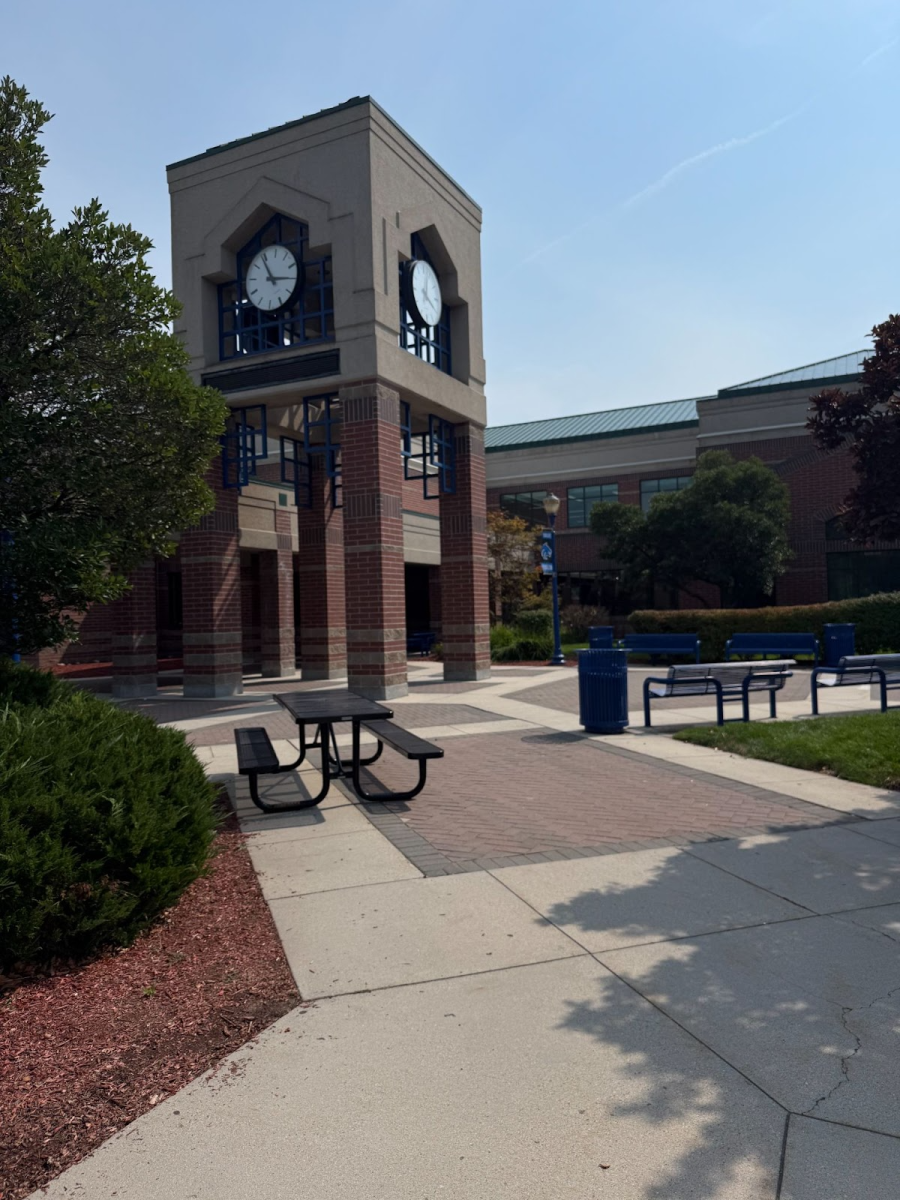 The clock tower welcomes the students back to school. 