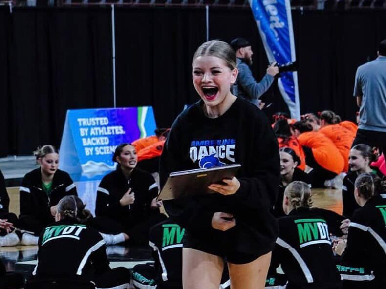 Sophia Williams (Sr.) celebrating at a dance competition.