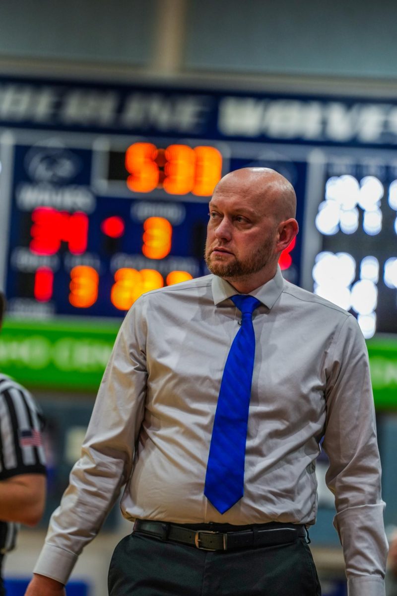 Travis Noble watching his team execute.