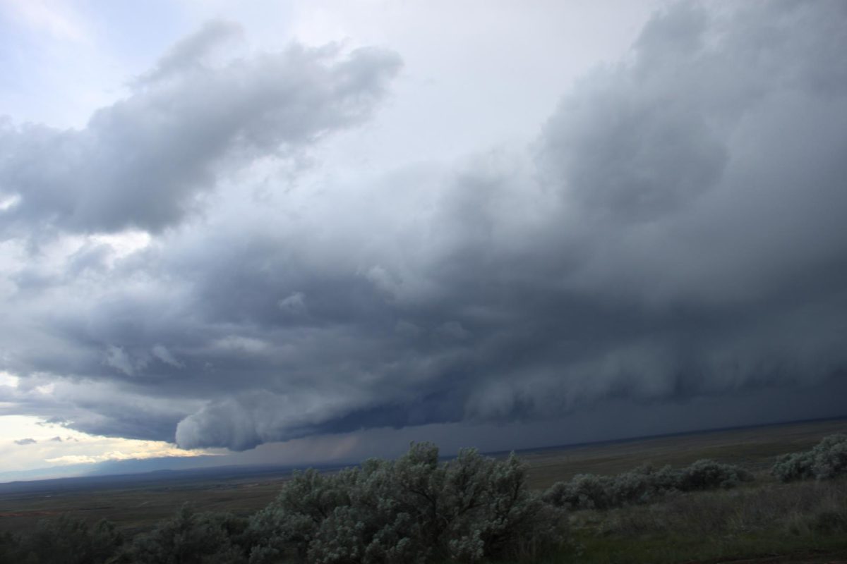 Shelf cloud seen on the south side of the line of storms. Observed from Bonneville Point